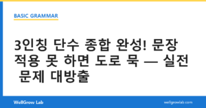 3인칭 단수 종합 완성! 문장 적용 못 하면 도로 묵 — 실전 문제 대방출