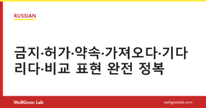 금지·허가·약속·가져오다·기다리다·비교 표현 완전 정복
